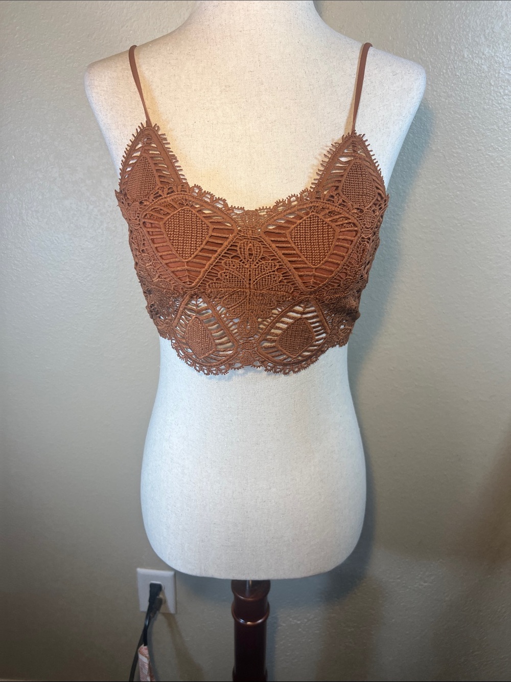 Smocked Rust Orange Bralette Top